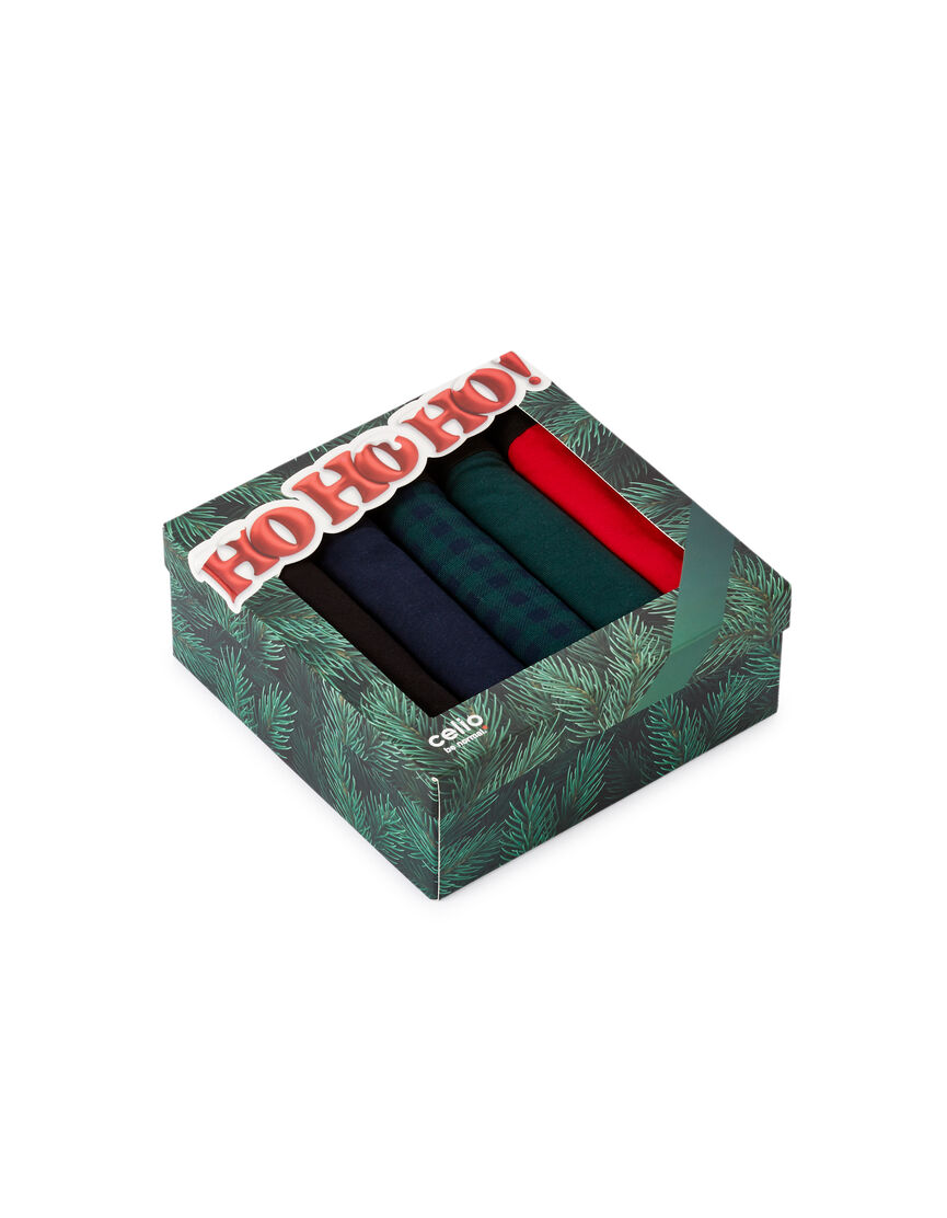 Coffret boxer noël lot de 5 - vert | celio be normal