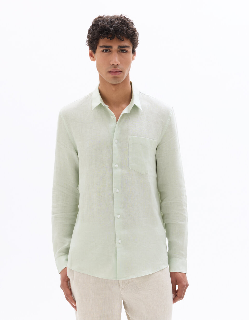 Chemise boutonnée ventilée REI vert clair 100% nylon manches