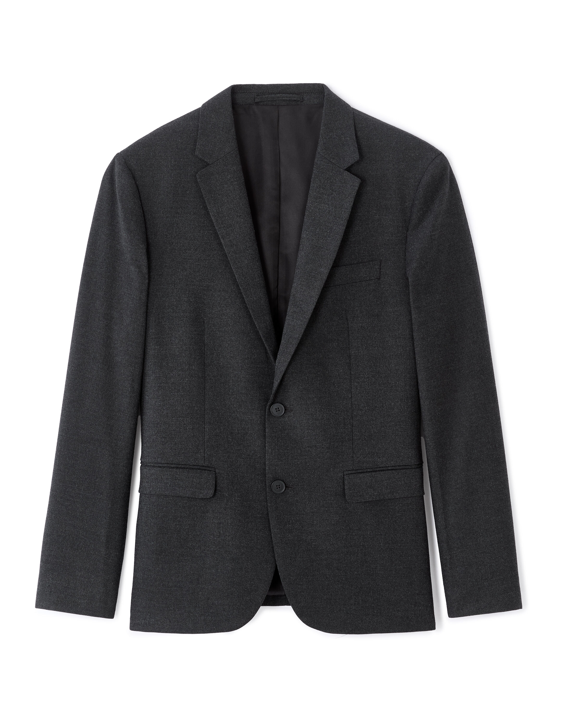 Veste de costume slim en flanelle gris foncé celio be normal