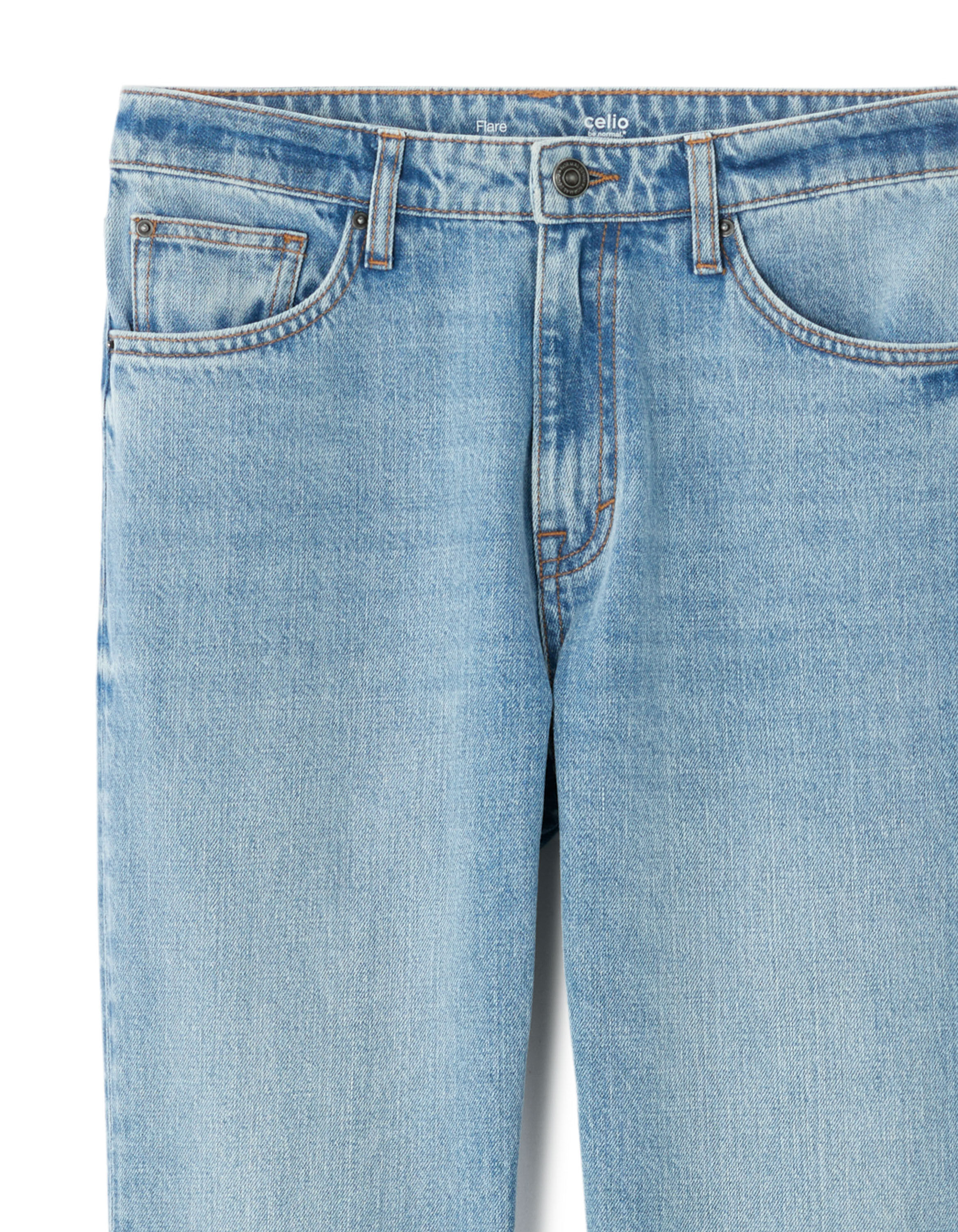 Flare Jeans 100% Cotton - Light Blue | celio be normal