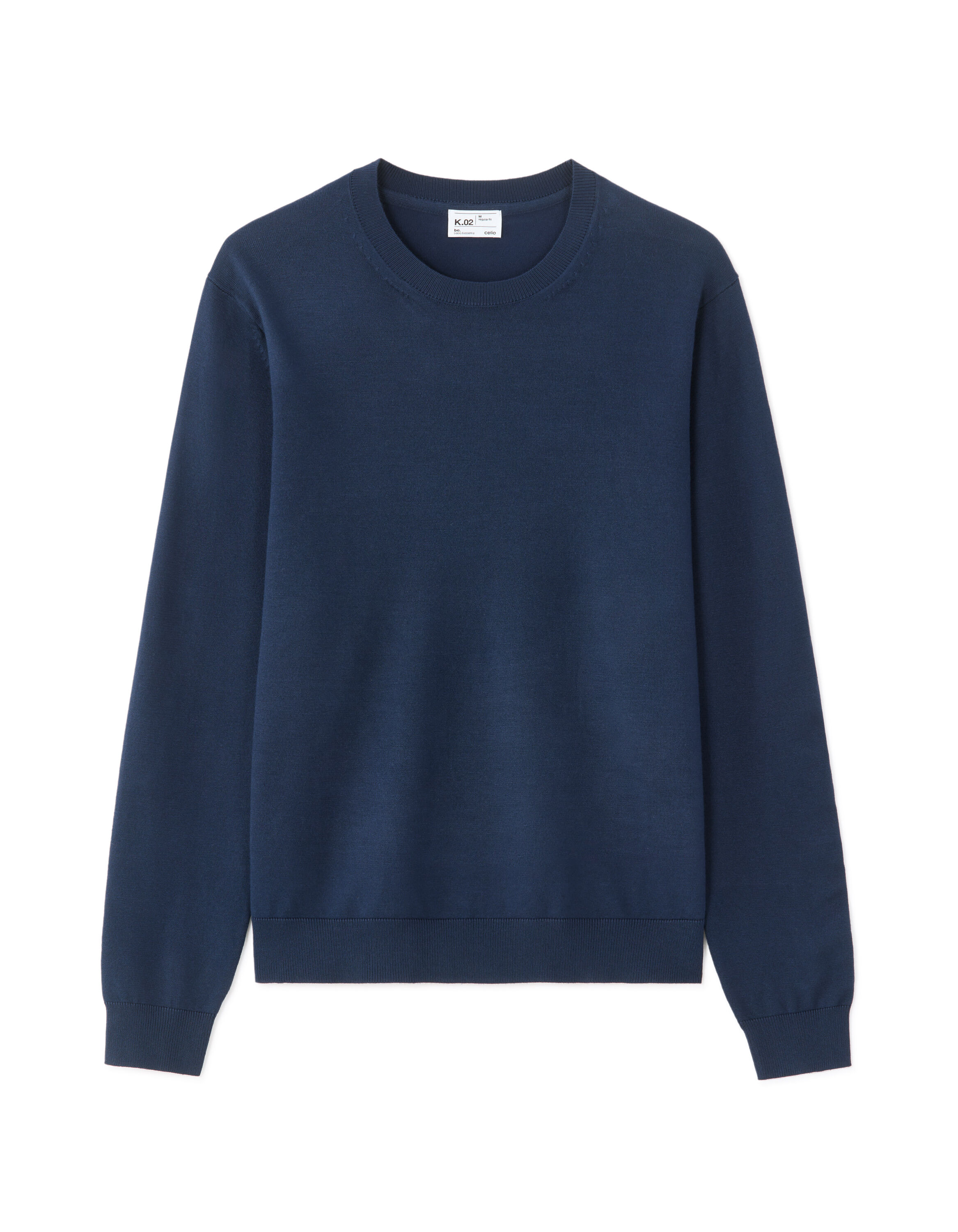 ニット/セーター   PATARSON CREW KNIT NAVY Solid Fine Knit Crew Neck Sweater - Navy Blue | celio be normal