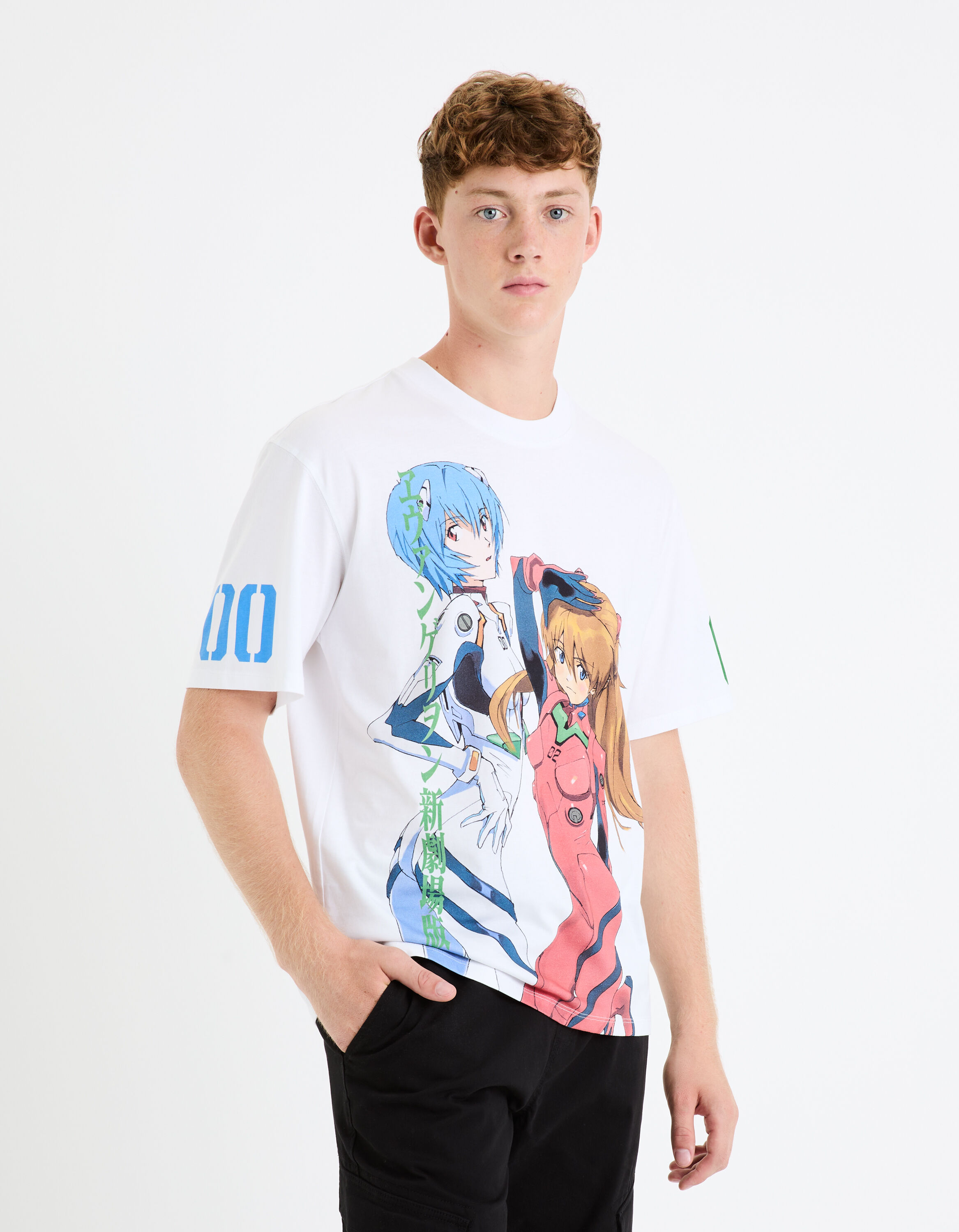 Camiseta Evangelion Rei Camiseta Rei Bershka Evangelion Bershka