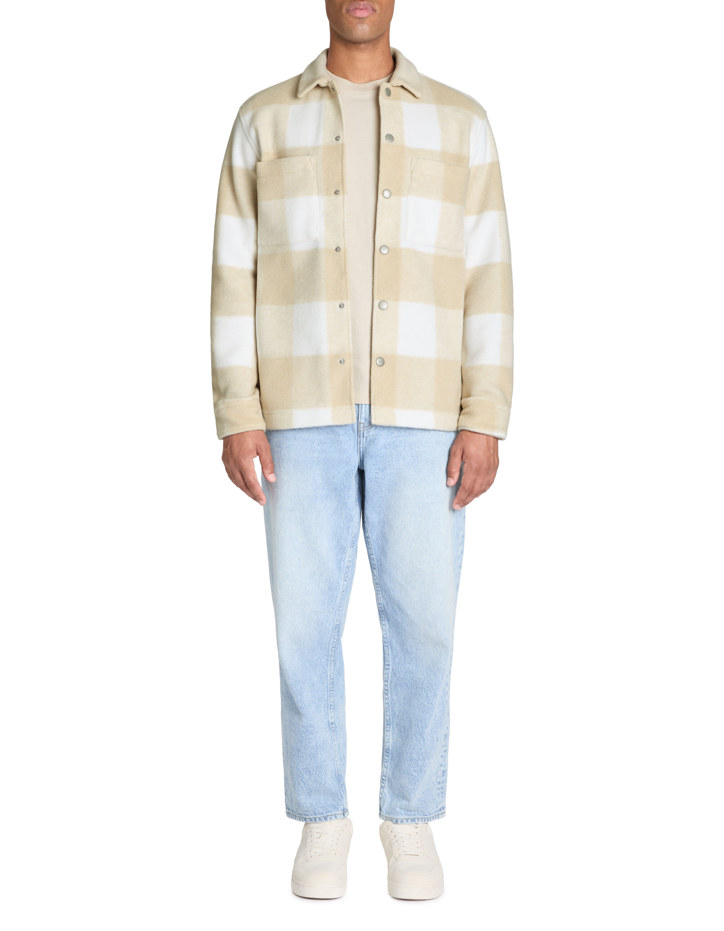 Overhemdjack met ruiten beige celio be normal