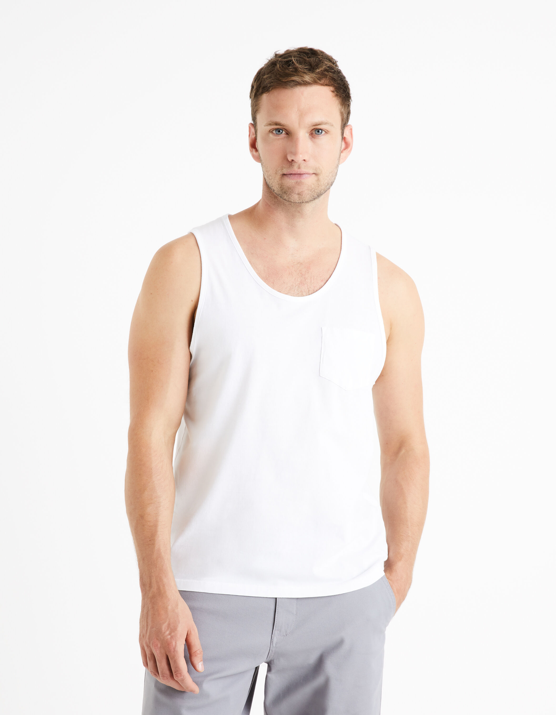 Lot de 3 Débardeurs Homme 100% Coton - Blanc