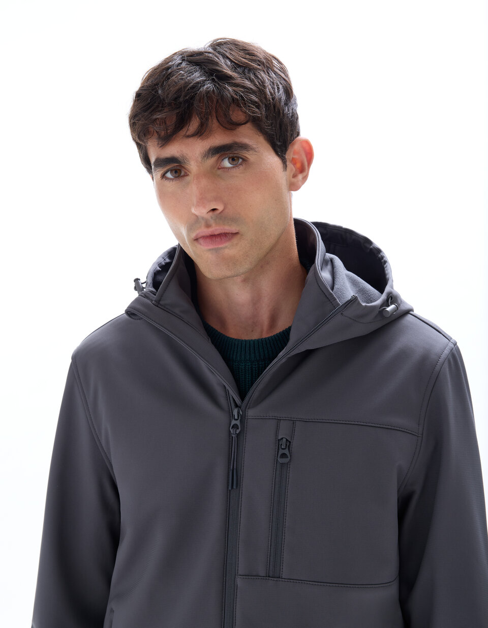 Blouson softshell à capuche - gris | celio be normal