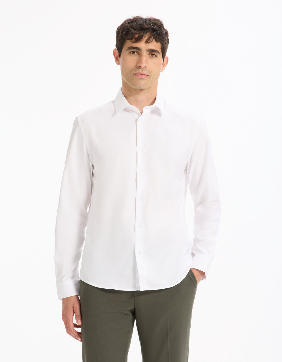 Chemise regular en oxford royal blanc celio be normal