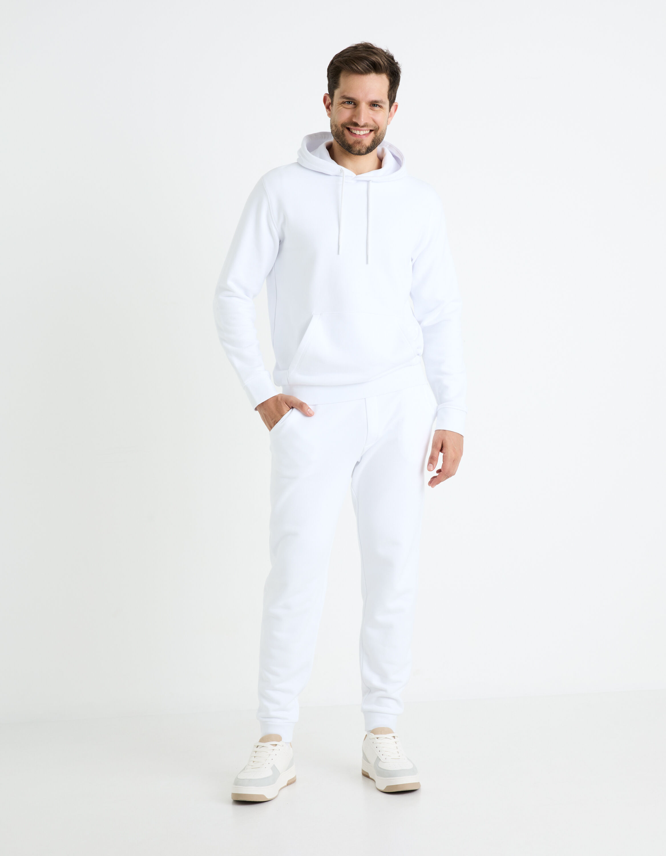 Celio Jogging 100% coton Blanc | Joggings Homme • Theatre of Thought