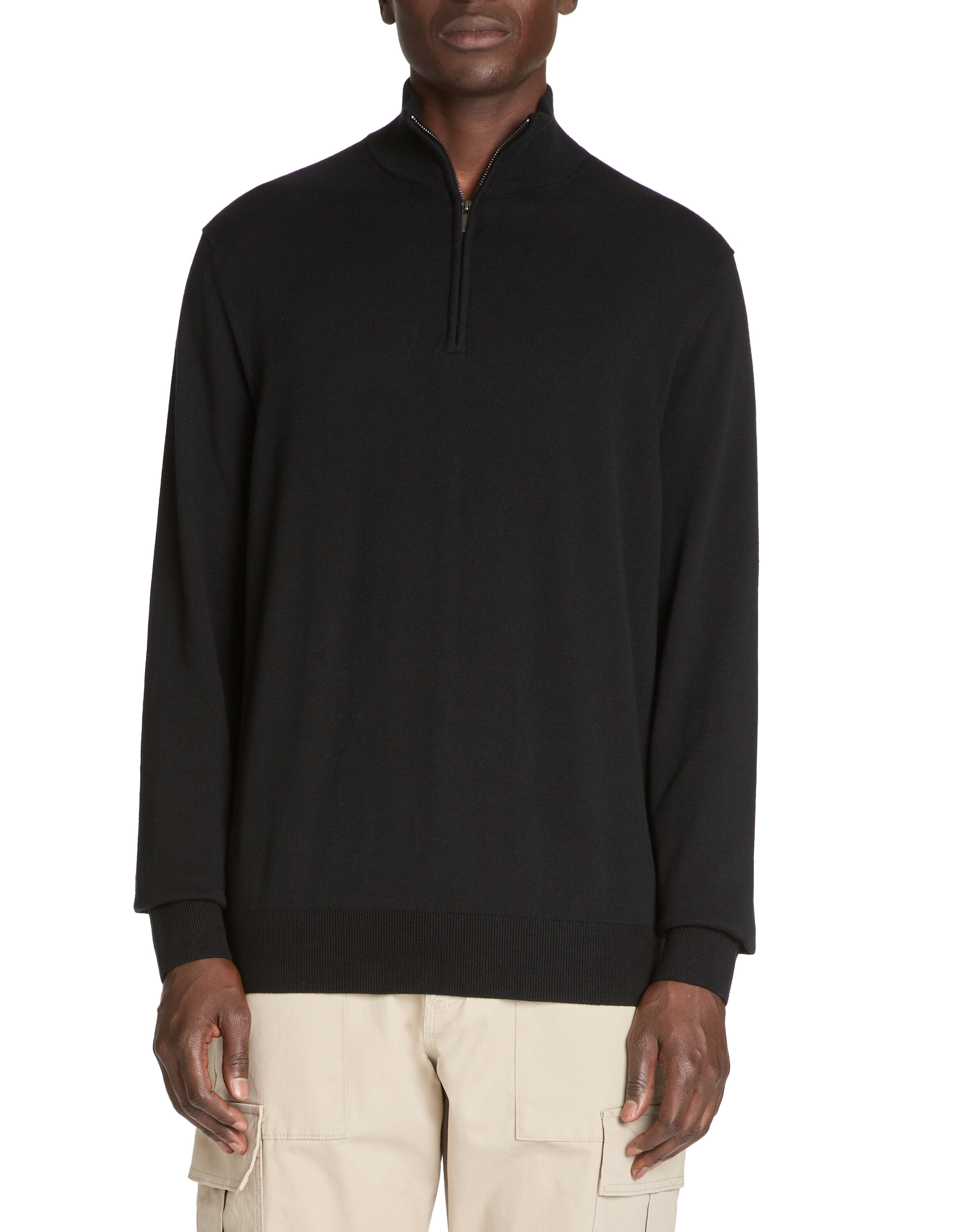 Pull col montant zippe 100 coton noir celio be normal