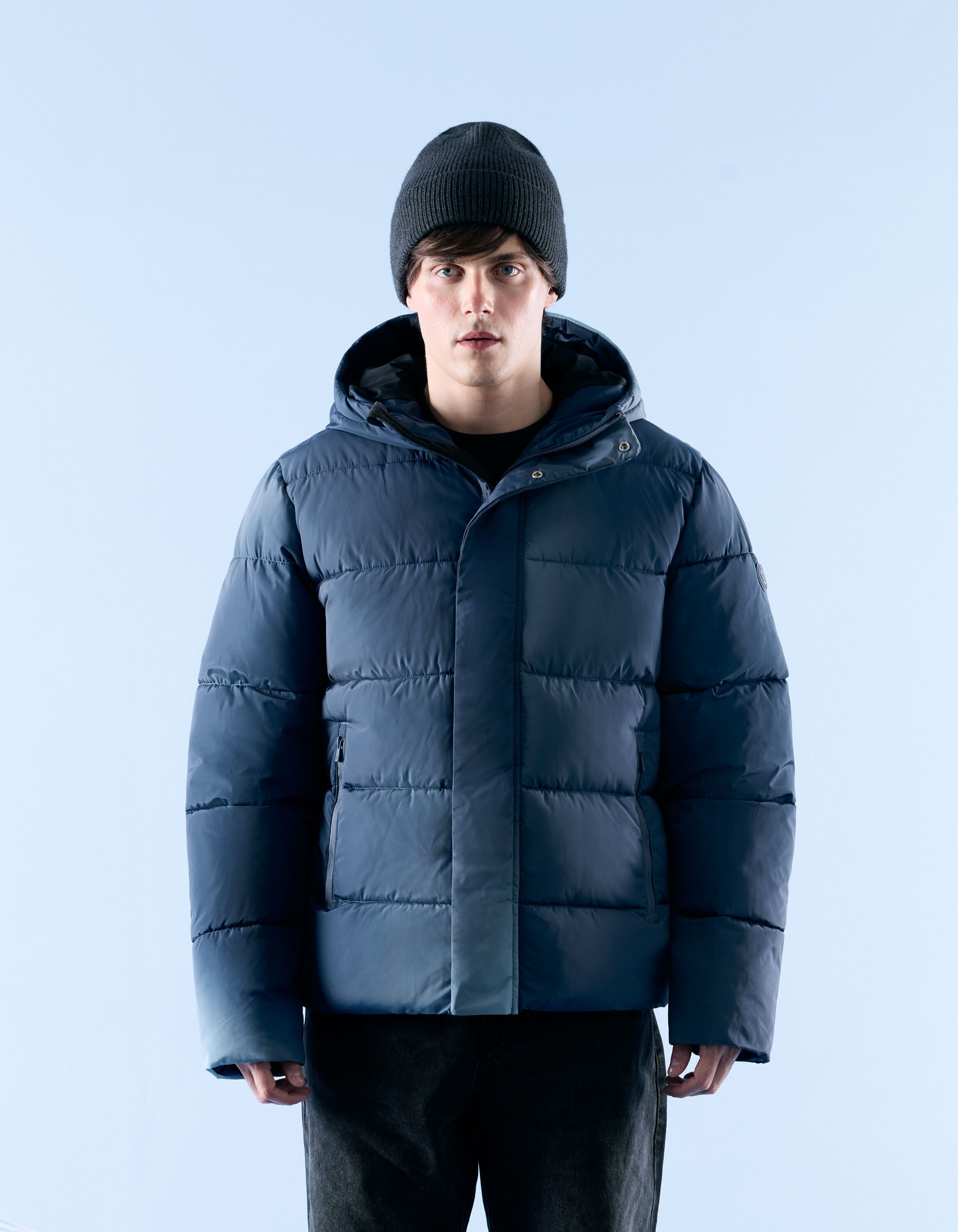 Chamonix-Mont-Blanc - Blue hooded down jacket | celio be normal