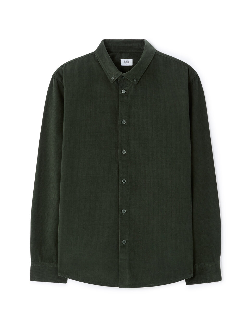 Camisa de terciopelo 100% algodón verde celio be normal