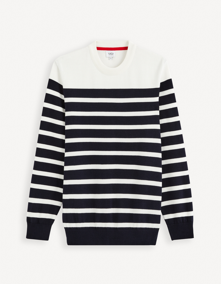 Pull en tricot à rayures pour homme - Col rond - Pull d'hiver chaud décontracté vintage, GN, XS Pull en tricot à rayures pour homme - Col rond - Pull d'hiver chaud décontracté vintage, GN, XS