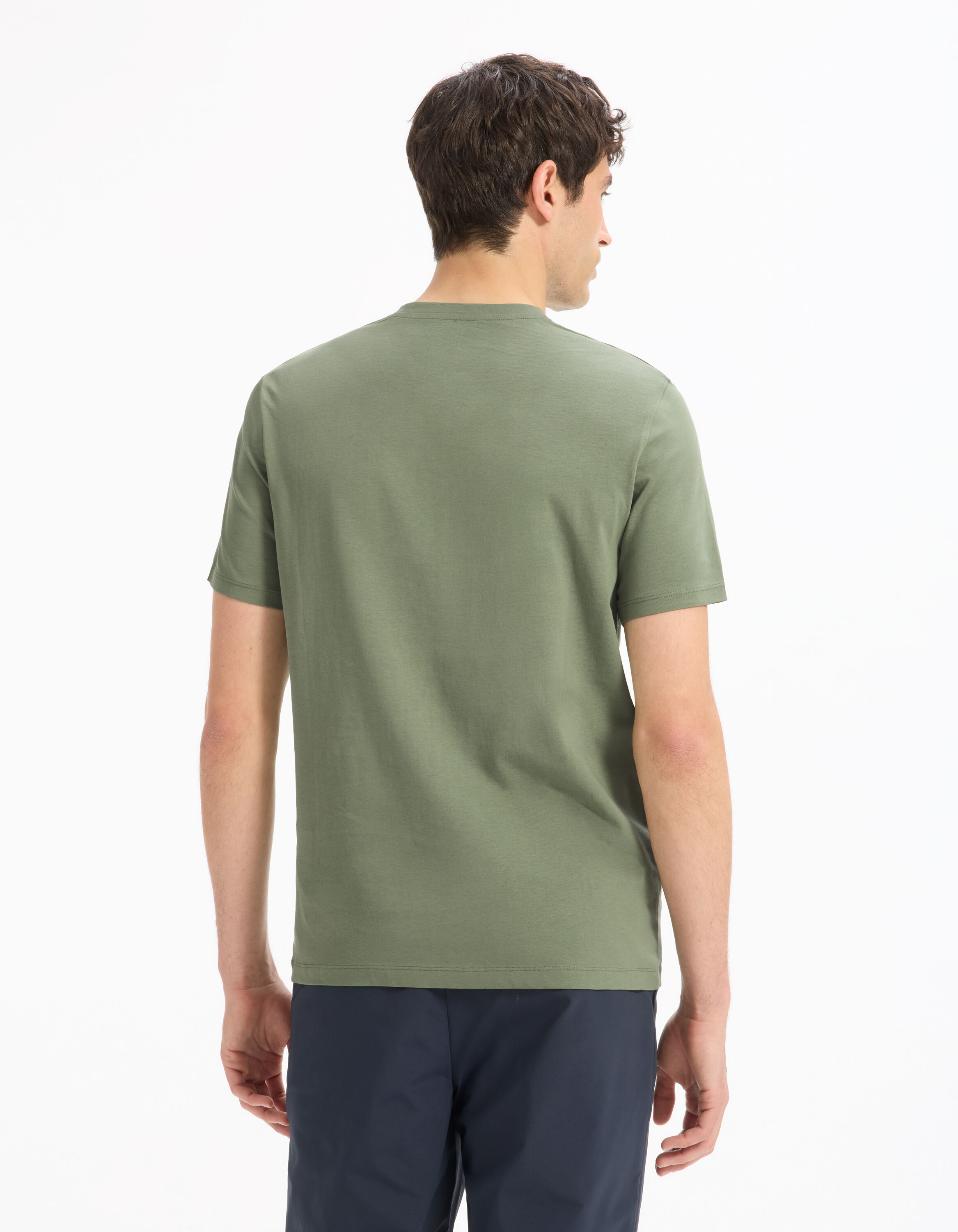 T-shirt GANT Vert Col En V Slim Fit Taille M – Coton, Neuf Avec Imperfections