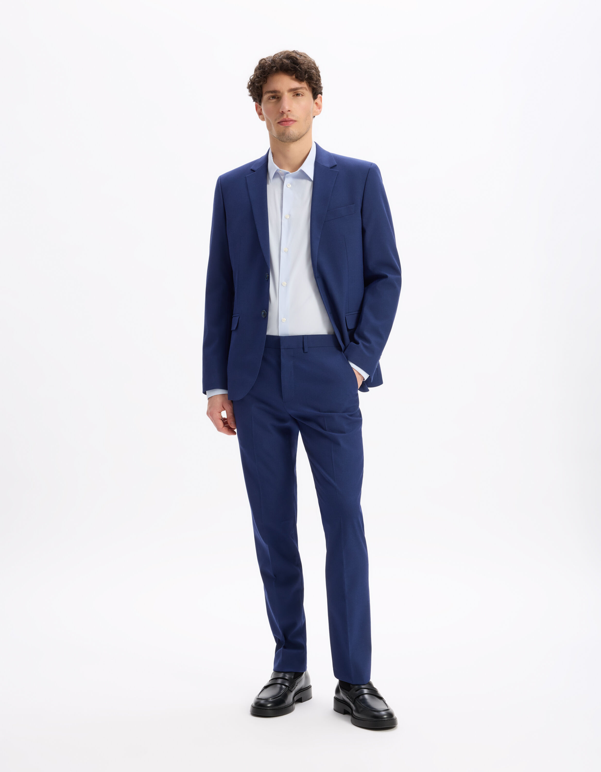 Costume VÃªtements Homme Celio Veste De Costume Slim Stretch Bleu