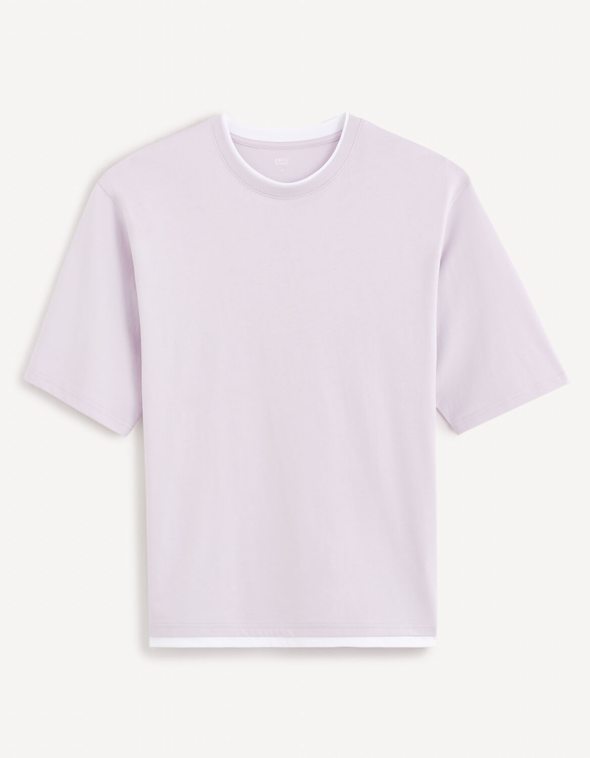 t-shirt col rond 100% coton - violet