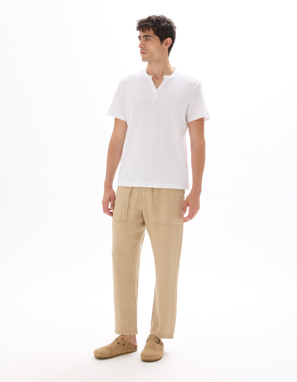 Heren Linnen Broek Heren Herfst Mannen Lente Effen Kleur Eenvoudige