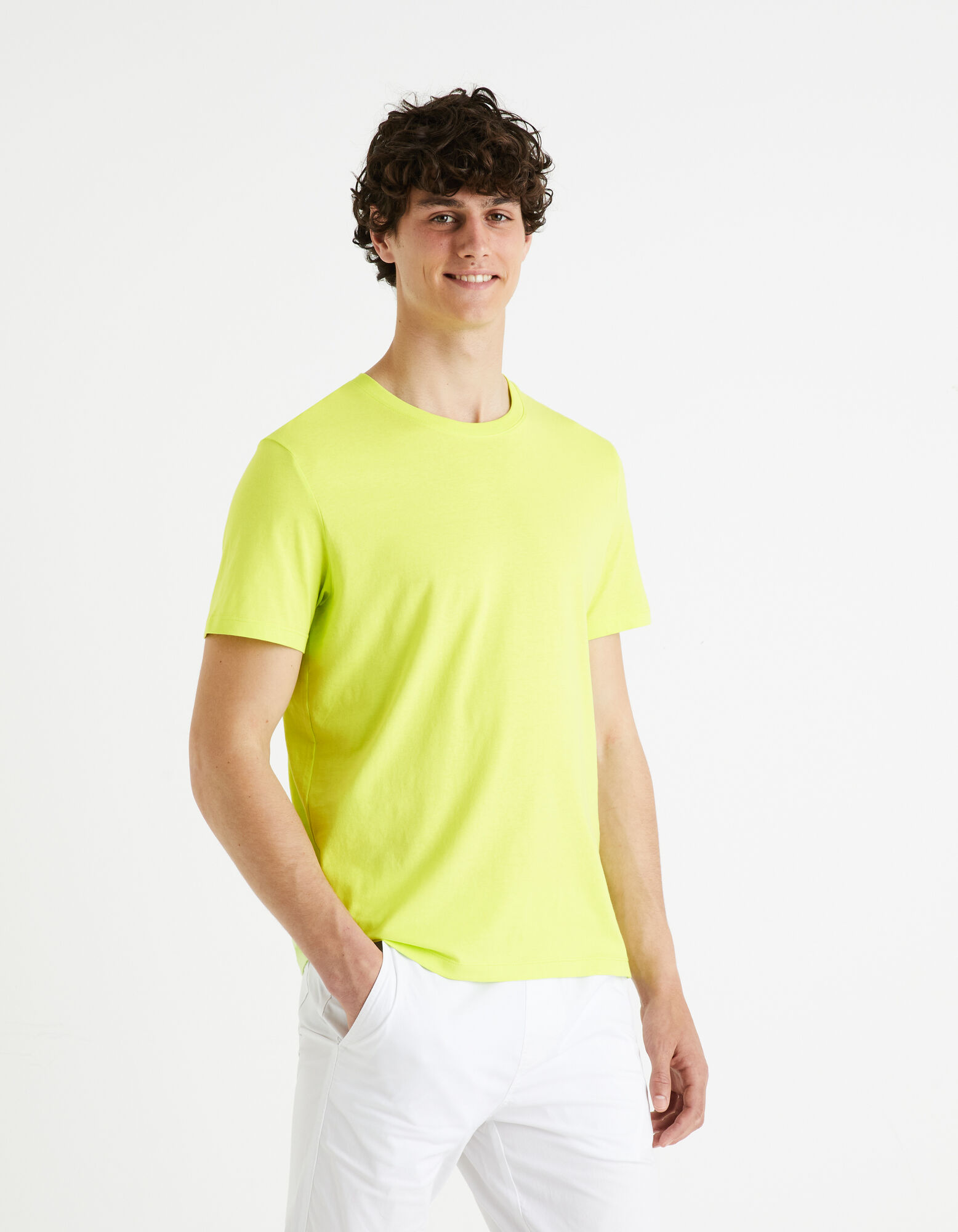 T-shirt col rond 100% coton - vert | celio be normal