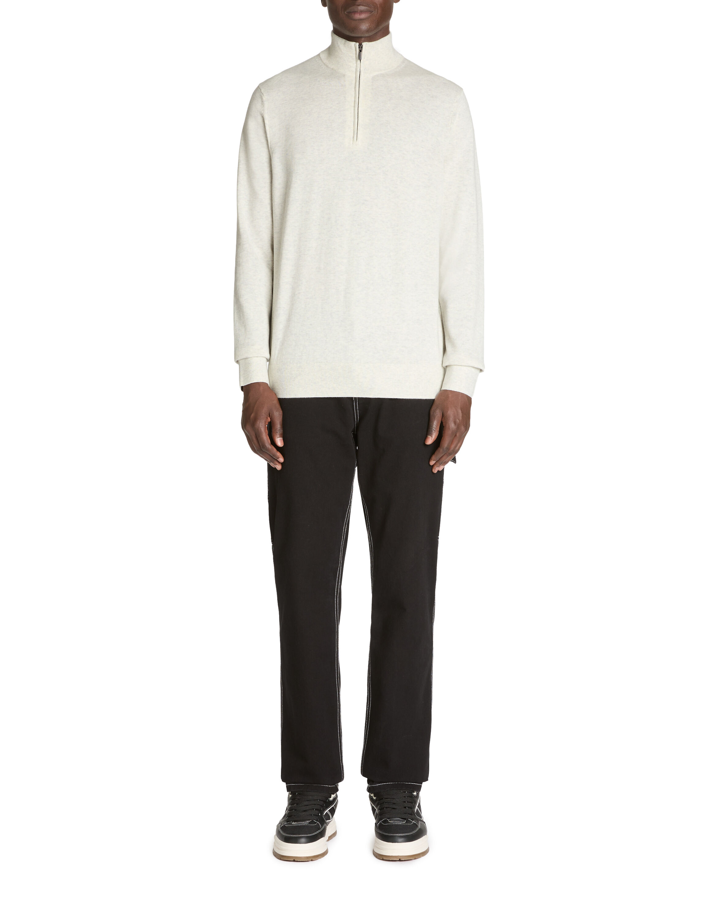 Pull col camioneur 100 coton ecru celio be normal