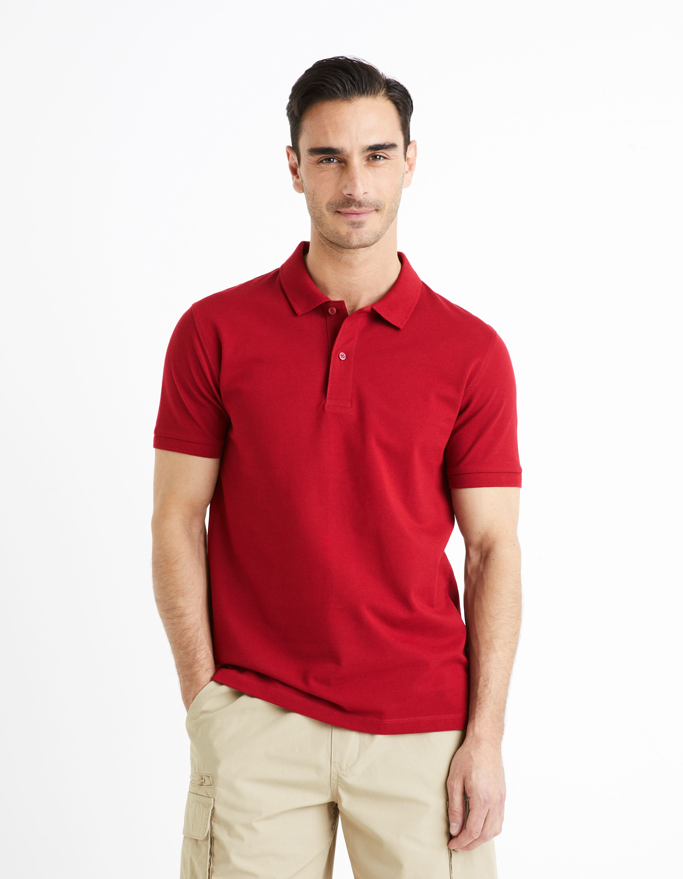 Polo piqu 100 coton bordeaux celio be normal