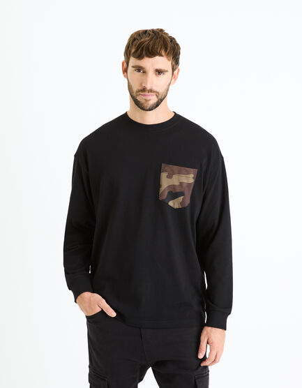 T-shirt Manches Longues Ajusté Celio Taille L - Noir, Neuf Sans étiquettes, Coupe Regular