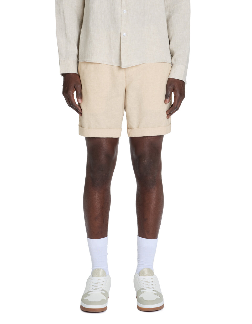 Bermuda Femme J.Crew En Lin - Taille 0, Couleur Naturel, Coupe City Fit Flat Front