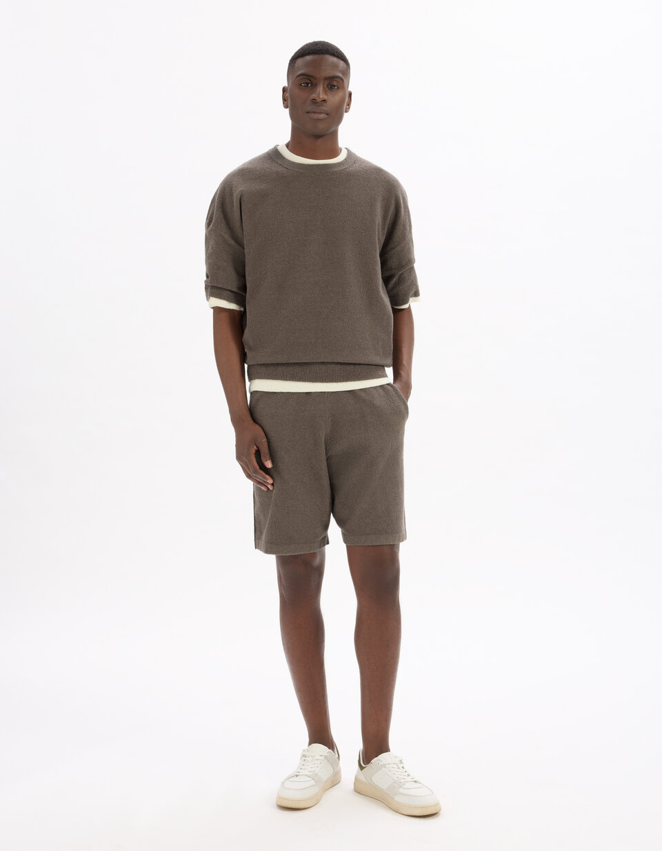 Short Bermuda Isabel Marant – Taille 10 Ans – Coton Milleraies Taupe – État TBE