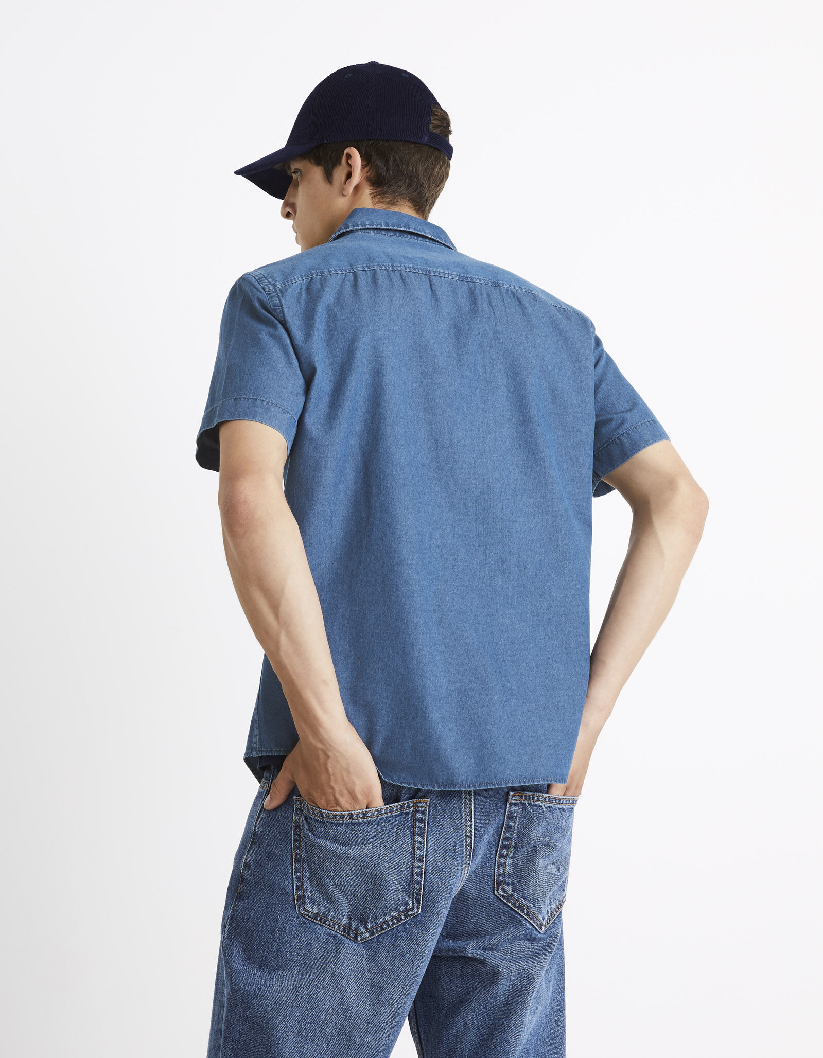 Chemise en jean regular 100 coton marine celio be normal