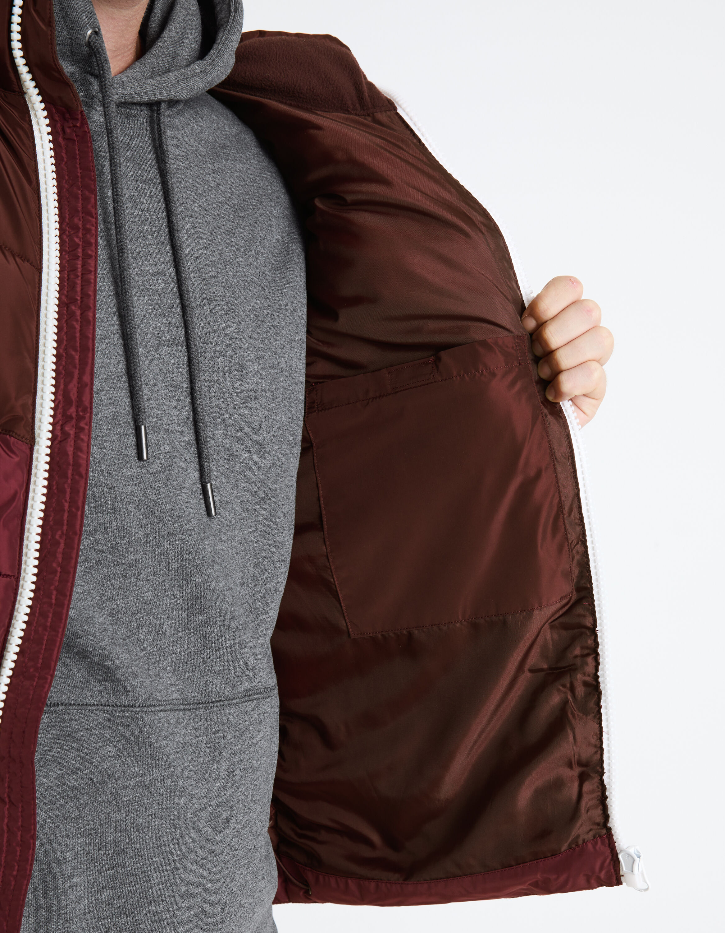 Doudoune chaude sans manches bordeaux celio be normal