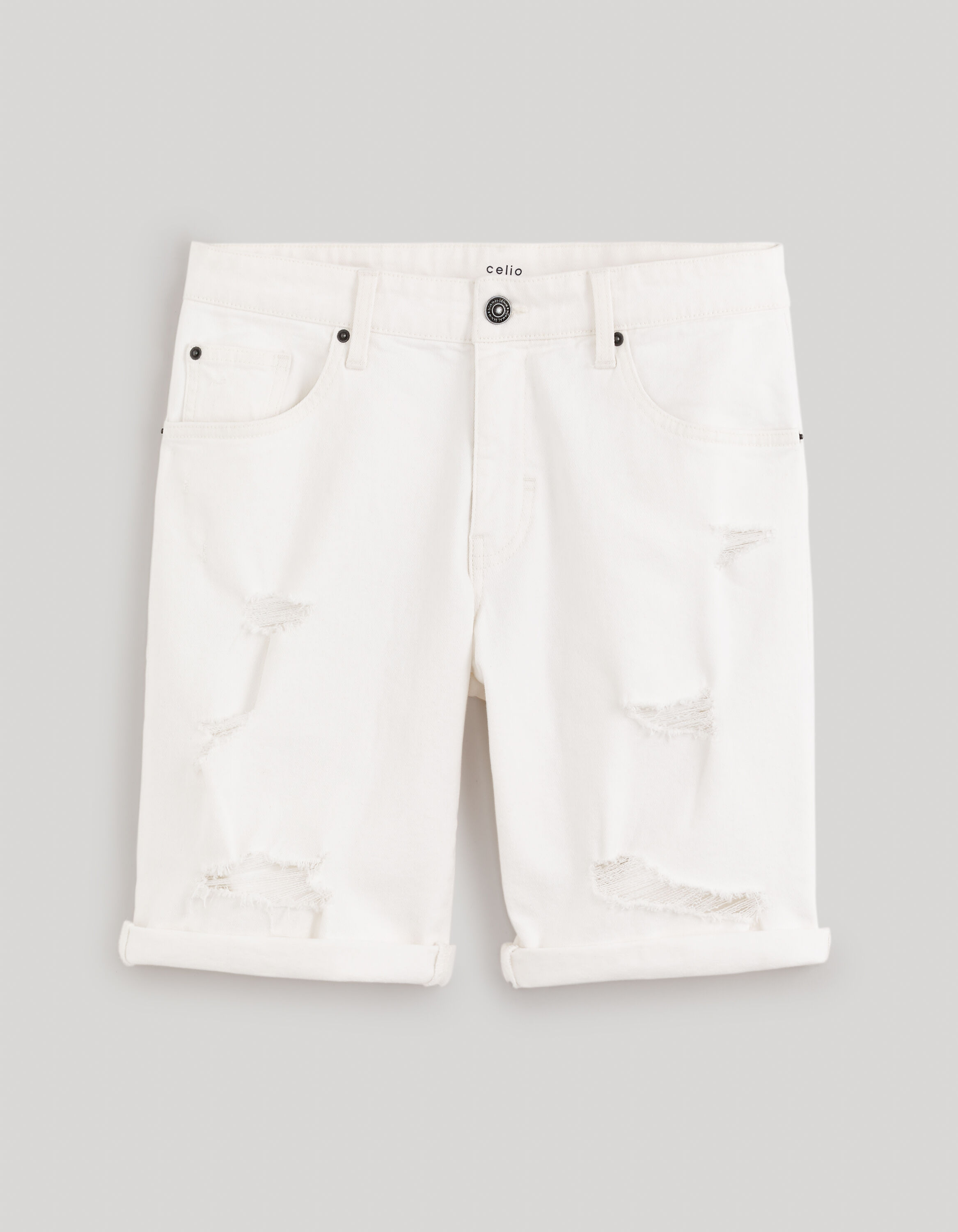 Lot De Vêtements Homme - Jeans Et Bermudas CELIO Et BONOBO - Taille 40 - Couleurs Noir Et Beige - Occasion Très Bon état