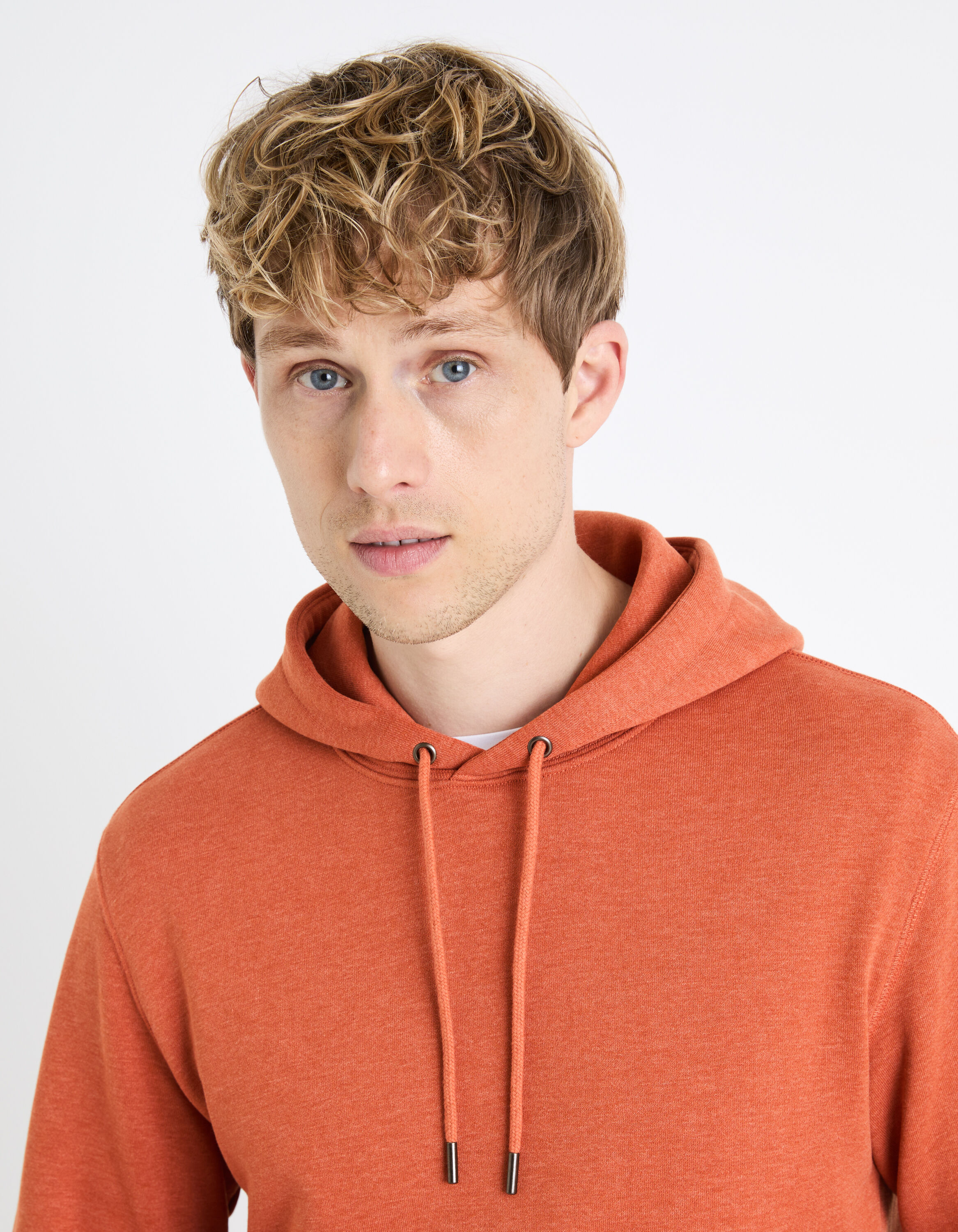 Sweat à capuche coton mélangé - orange | celio be normal