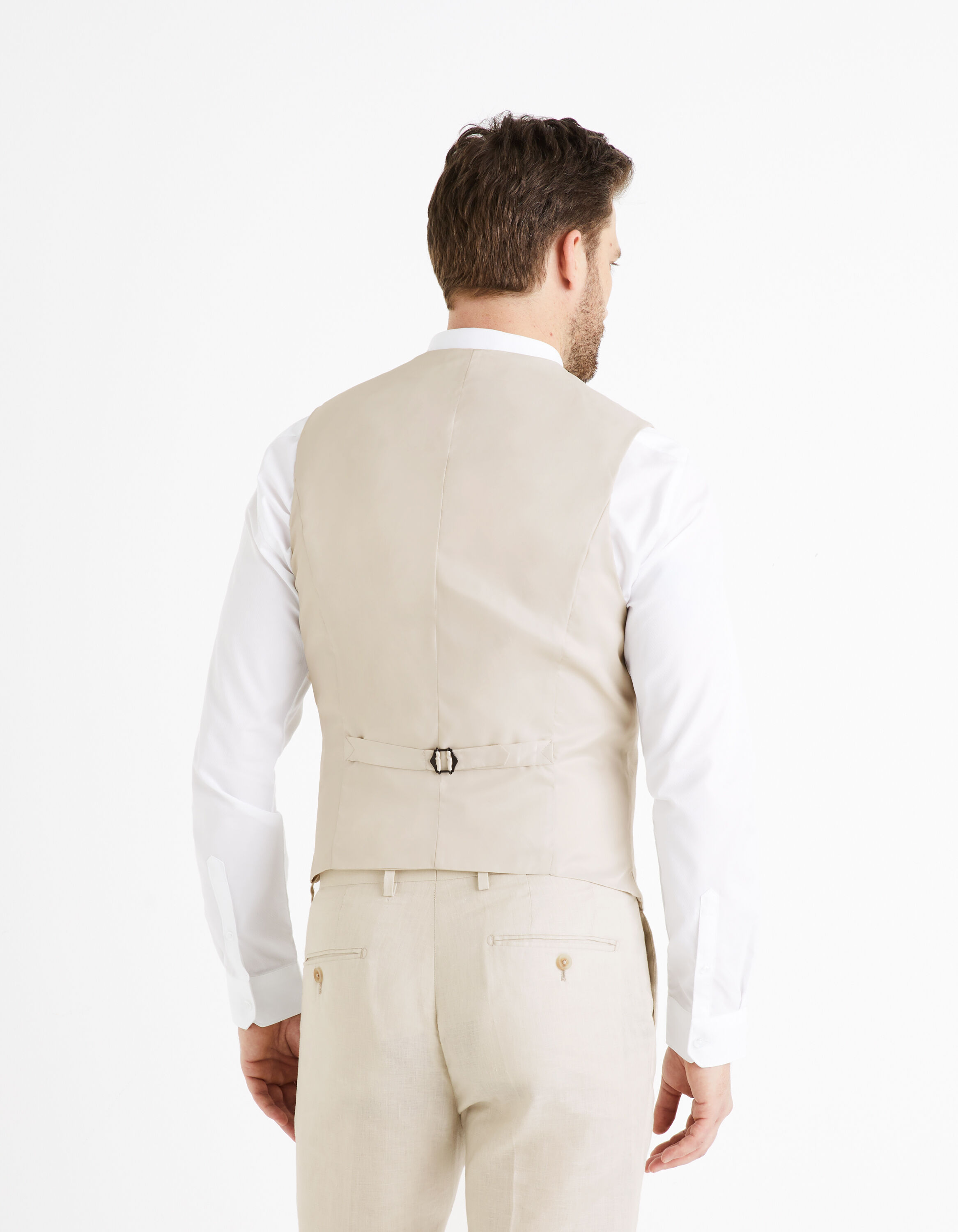 Gilet de costume Hot en lin - Beige | celio be normal