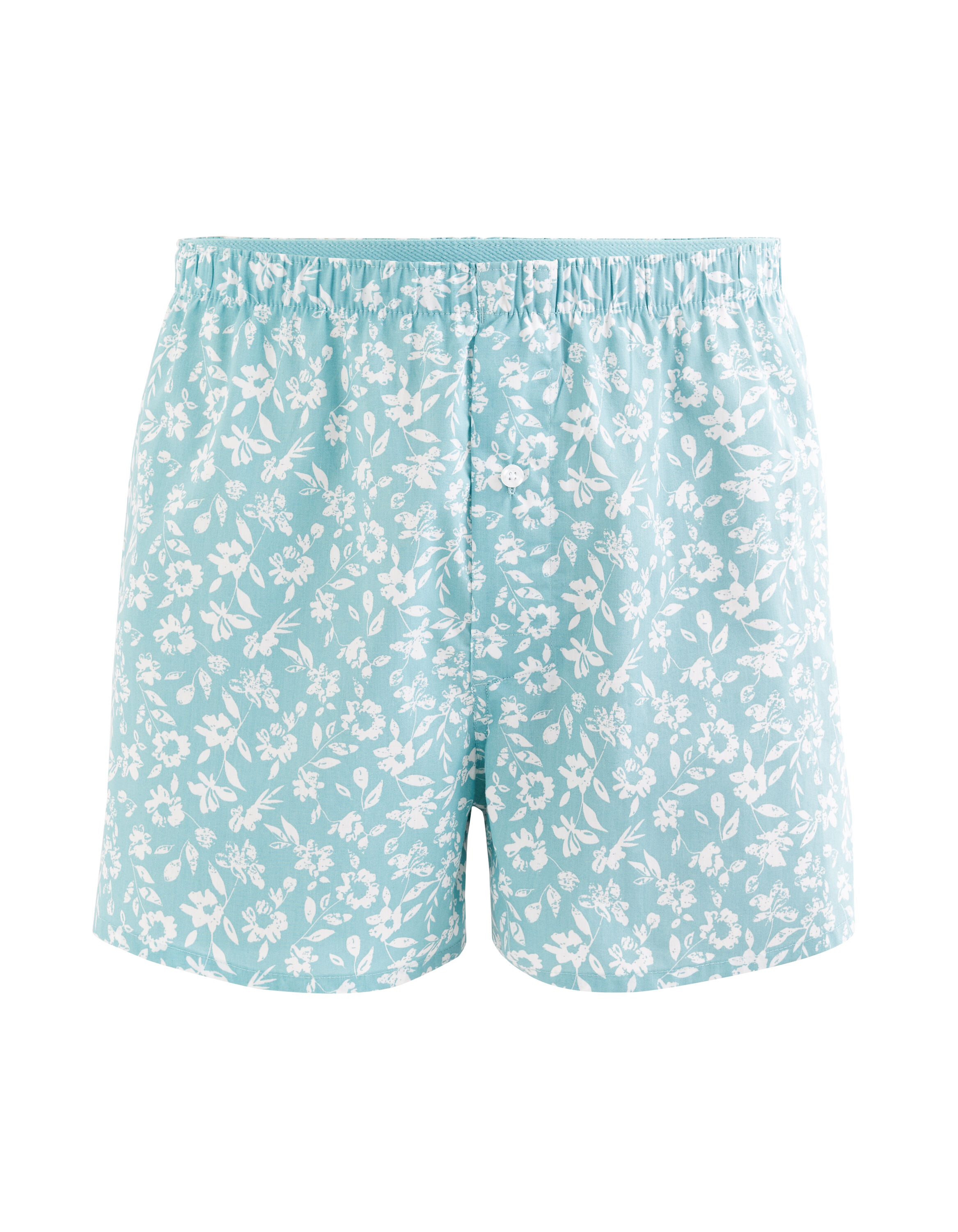 Calecon en coton motifs fleurs bleu clair celio be normal