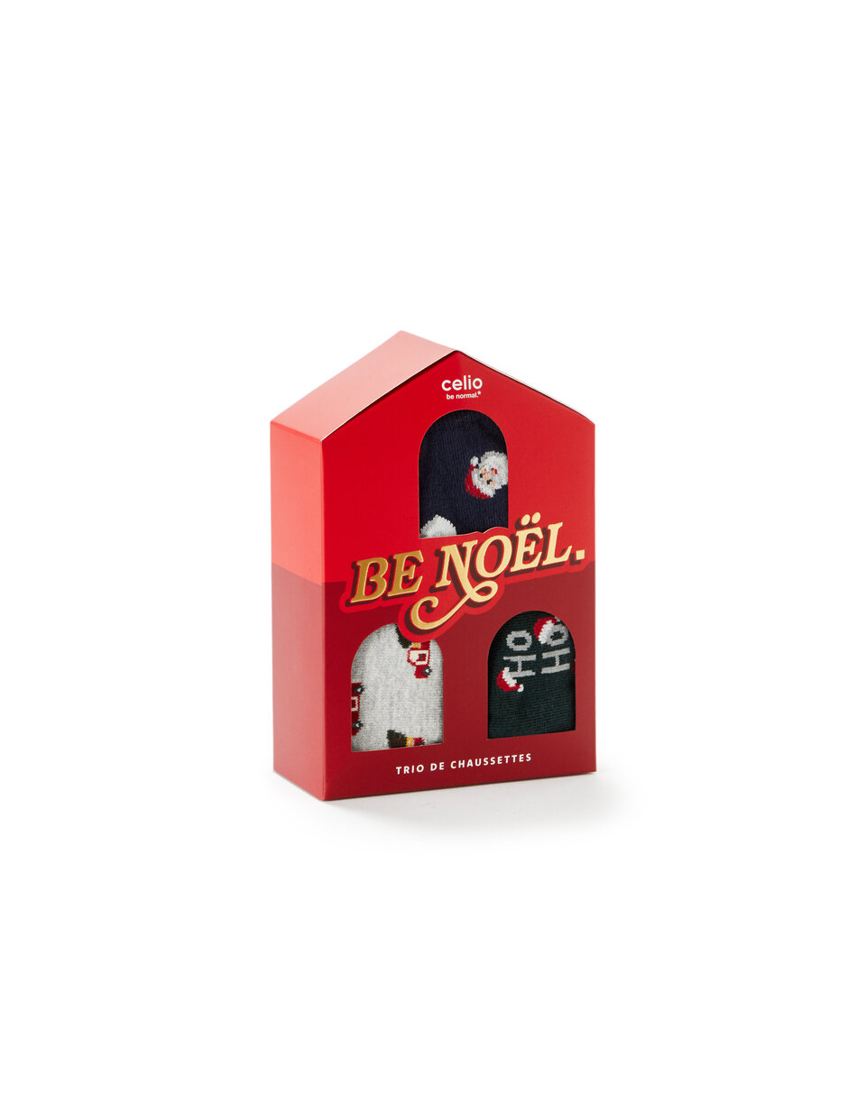 Coffret trio de chaussettes Noël - marine | celio be normal