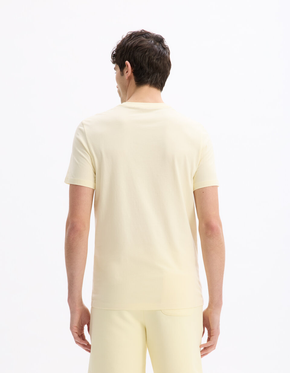 T-shirt côtelé à manches courtes - Jaune citron - Filles