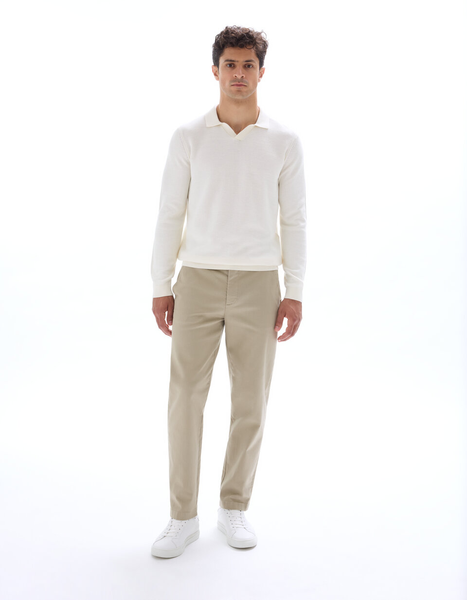 Pull col cubain 100% coton - beige | celio