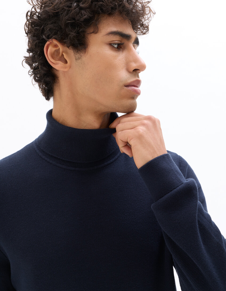 Pull Col Ras Du Cou Nautica Homme Taille M - Marine Et Blanc, 100% Coton