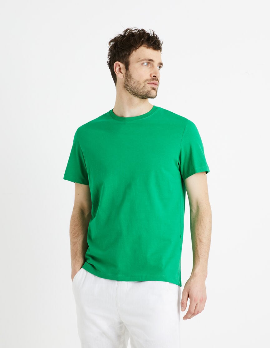 T-shirt col rond 100% coton - vert
