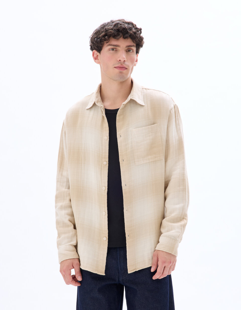 Chemise EX OFFICIO Homme à Carreaux Beige - Taille XL - Maille - Occasion