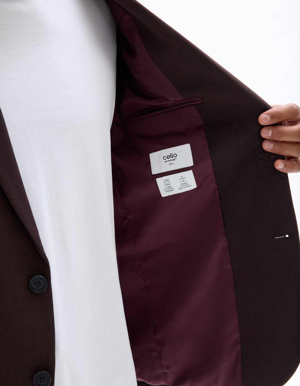 Blazer TopShop Boutique Bordeaux Vin Double Boutonnage - Premium, Polyester, Neuf Avec étiquettes