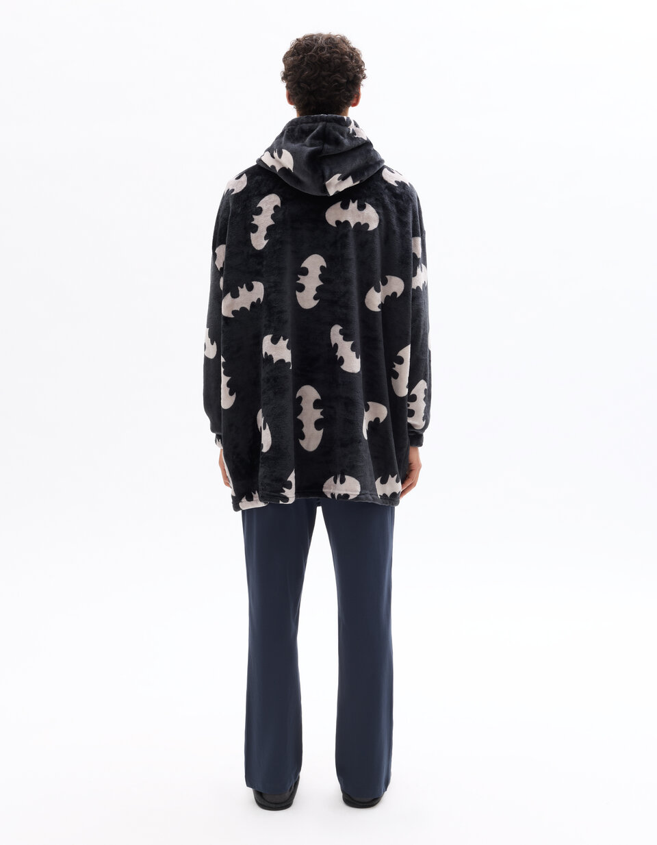Sweat Poncho Enfant Batman – Capuche Sherpa, Grande Poche – Taille Unique 7-14 Ans, Doux Et Chaud