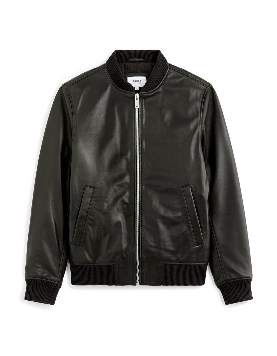 Leather bomber jacket - black | celio be normal