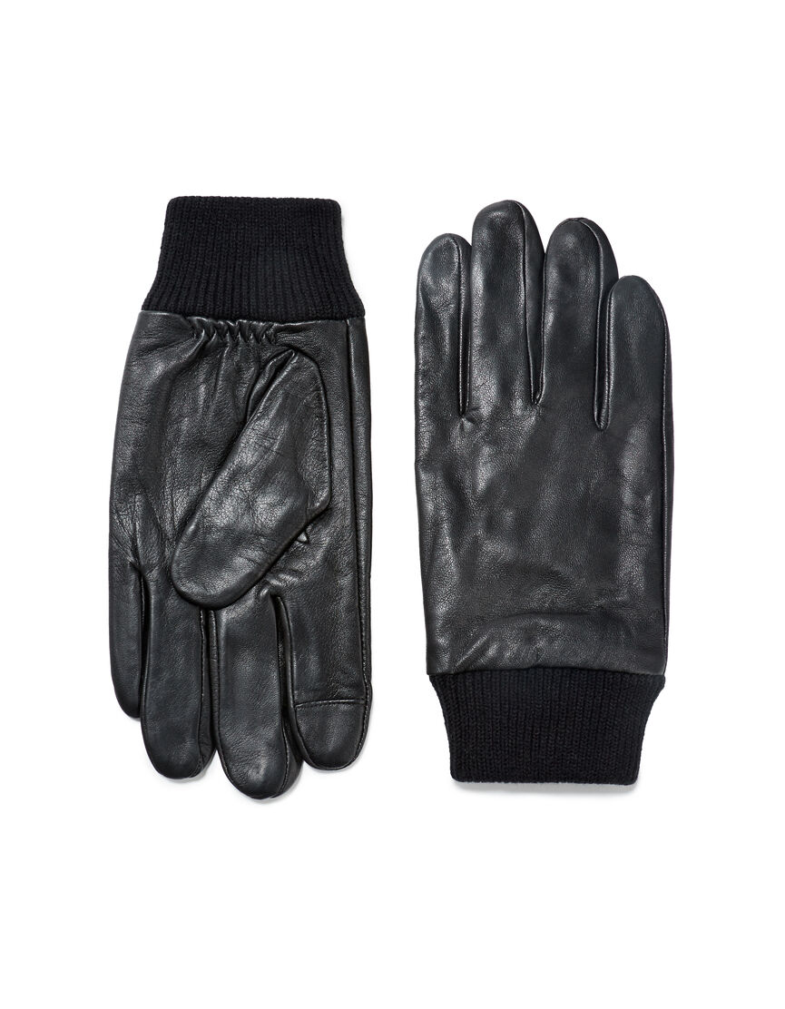 America Today leren handschoenen zwart
