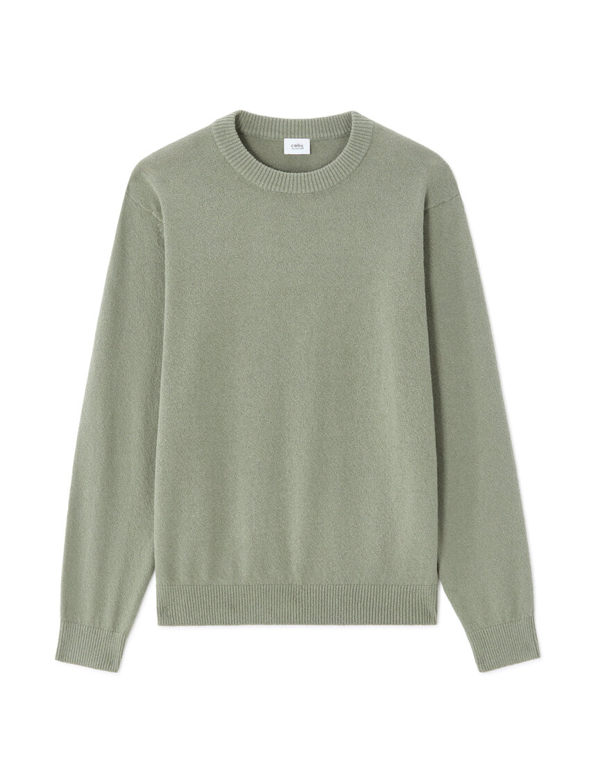 Pull Homme Col Rond Vert Sarcelle Maille Fine Coton Taille XL - Occasion Très Bon état
