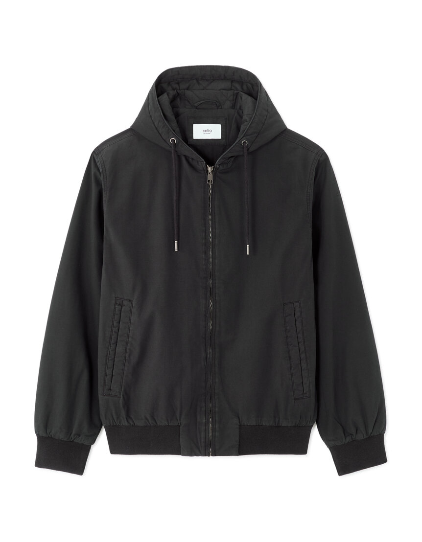 Blouson CELIO Noir Simili Cuir Piqué - Taille L - Occasion Très Bon état