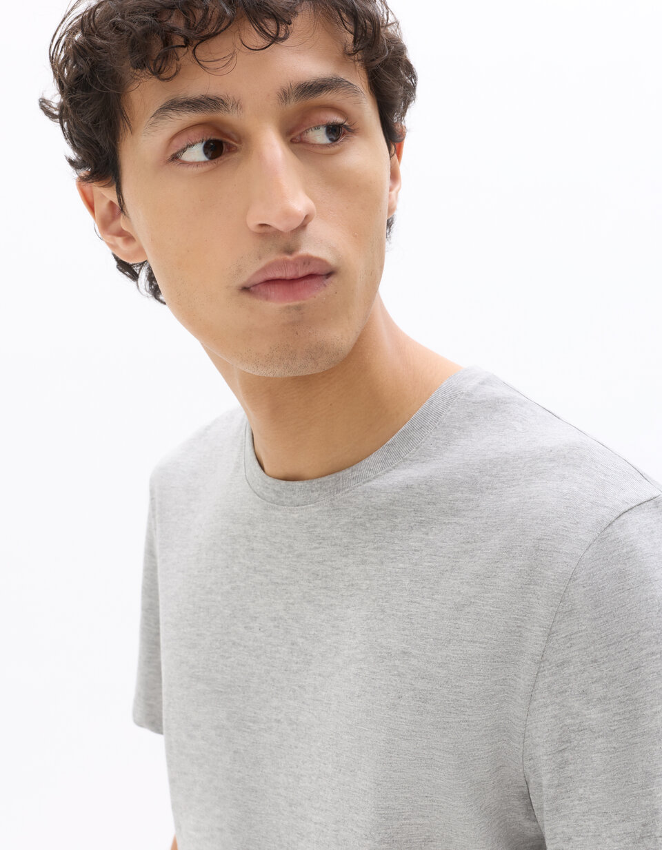 Tee-shirt à manches courtes en coton uni garçon gris | GEMO