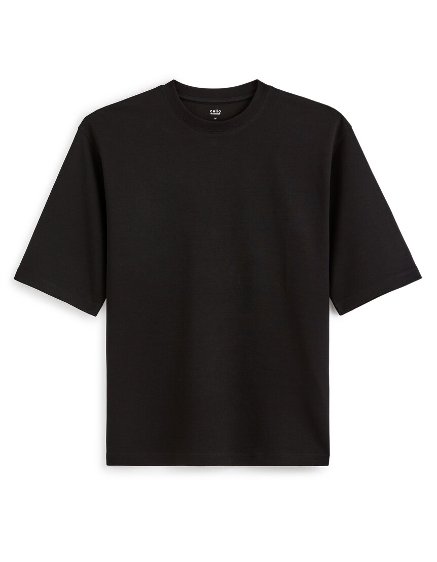 HUGO - T-shirt Slim en coton stretch avec col mao - Marron