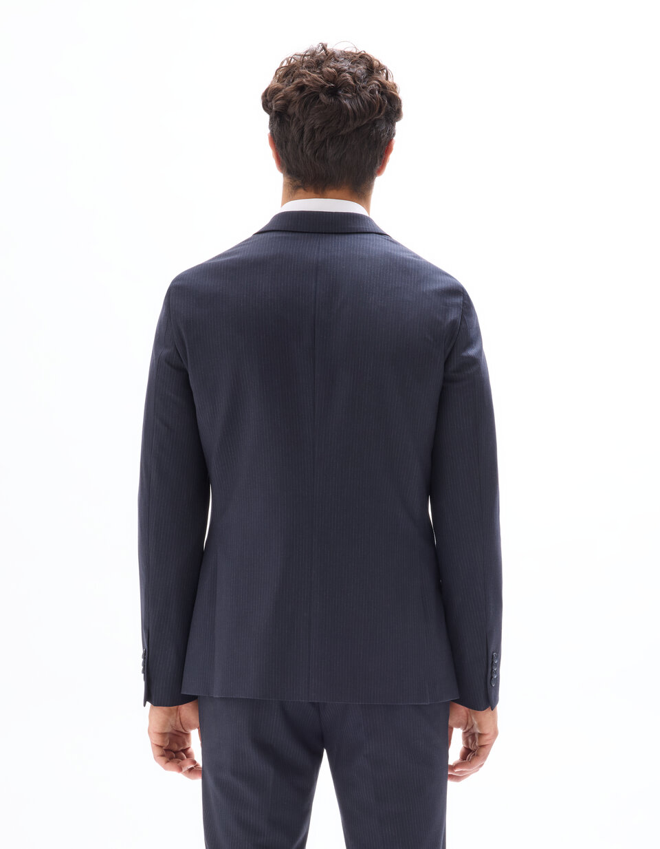 Veste Blazer SUPERDRY WILLOWS Rayée En Laine Marine - Taille SM, Fermeture Boutons - Occasion Très Bon état