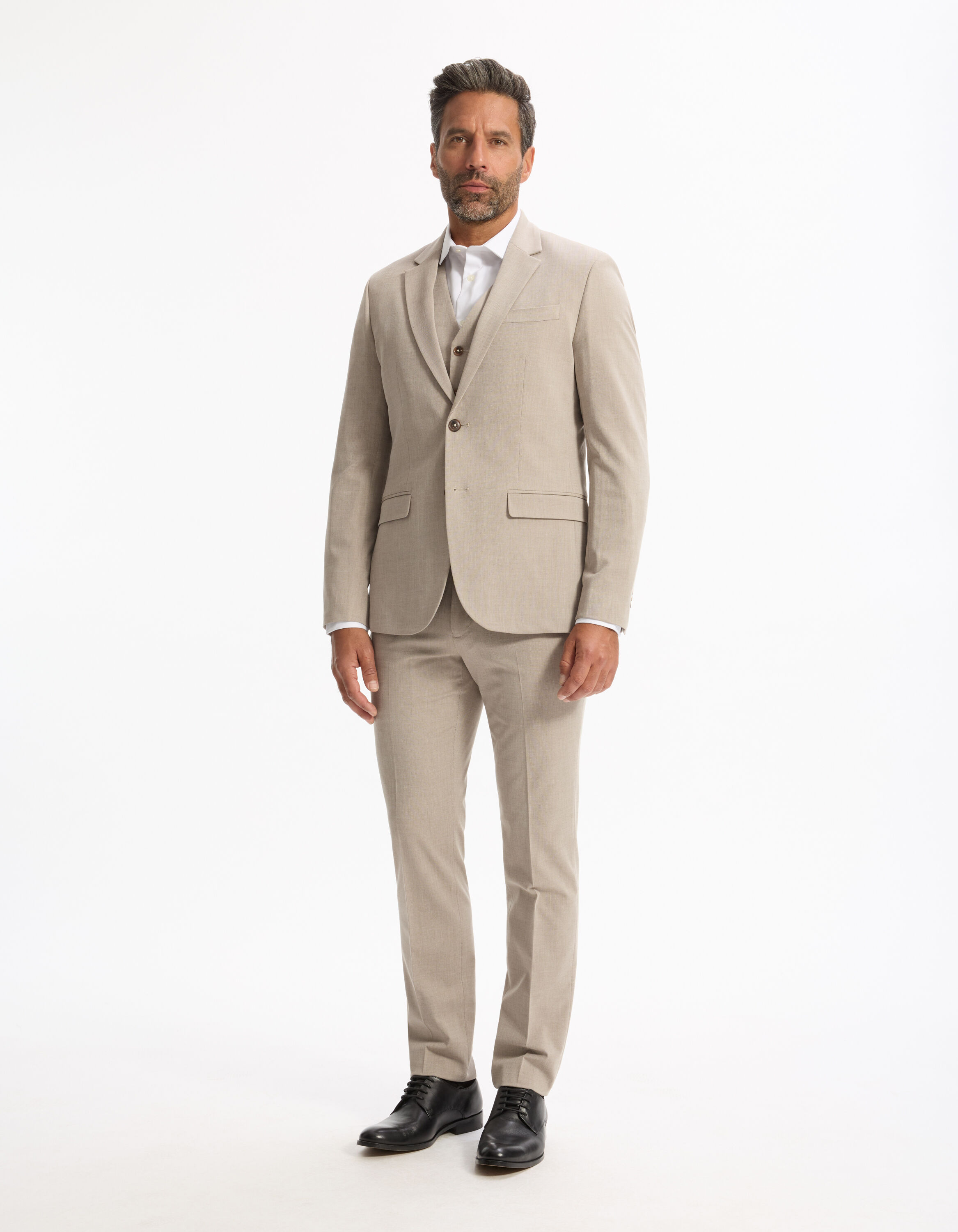 Gilet de costume slim stretch beige celio be normal