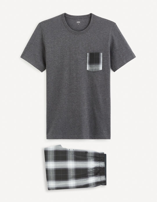 Pyjama Short Homme Harris Lewis 2XL Neuf - Coton, Motif Palmiers Kaki/gris, Avec étiquettes