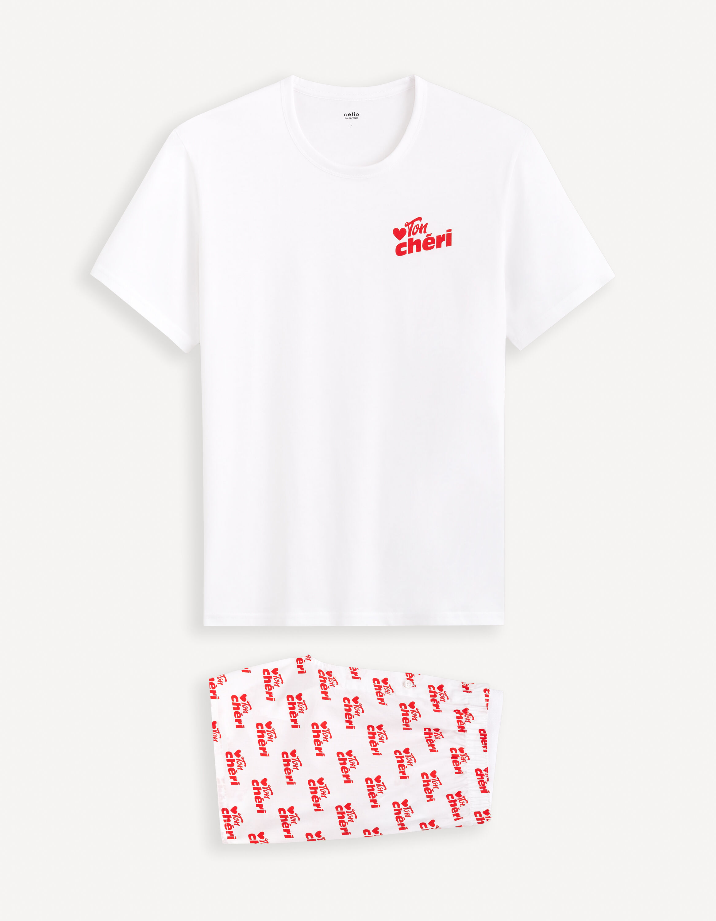Pyjama haut et bas 100 coton blanc celio be normal