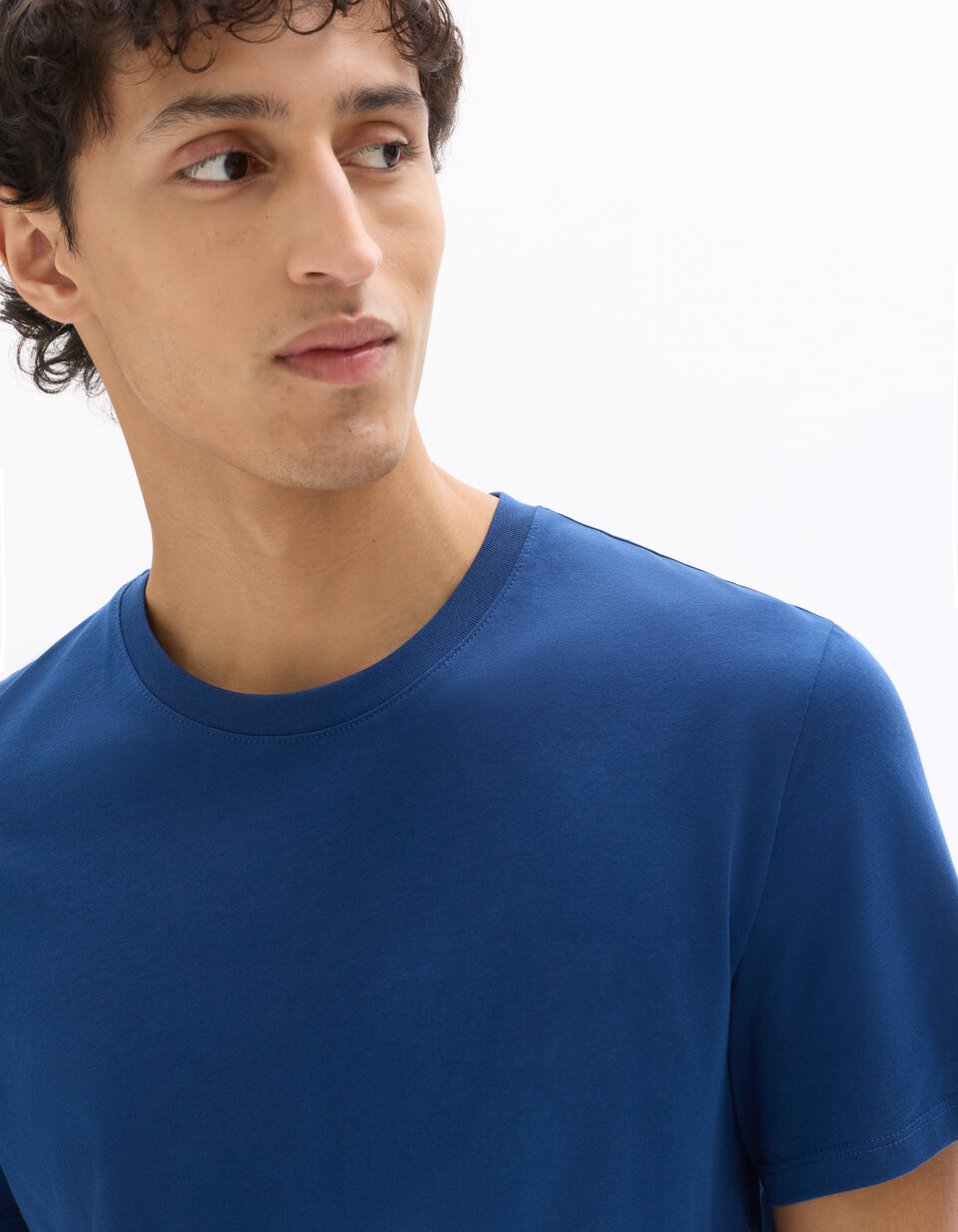 T-Shirt de luxe homme - T-Shirt Amiri en coton bleu logo blanc